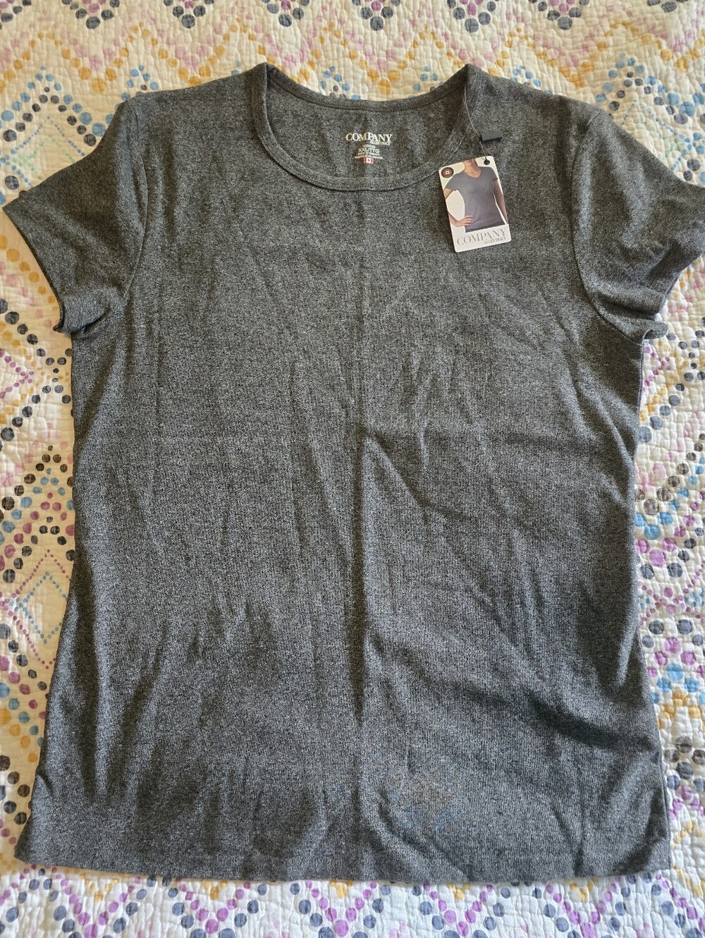 Womens Basic Gray Ellen Tracy Tee